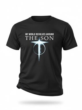 My World Revolves Around The Son Graphic Tee - Black